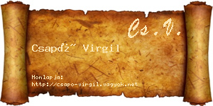 Csapó Virgil névjegykártya
